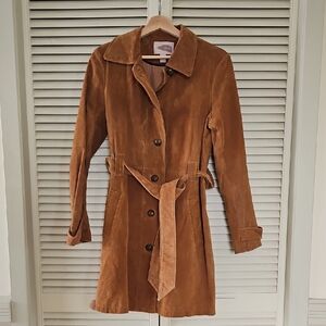NWOT - Brown Suede Trench Coat